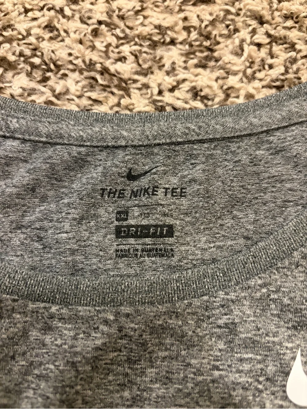 Nike Women's Heather Gray Performance Tank with White Swoosh